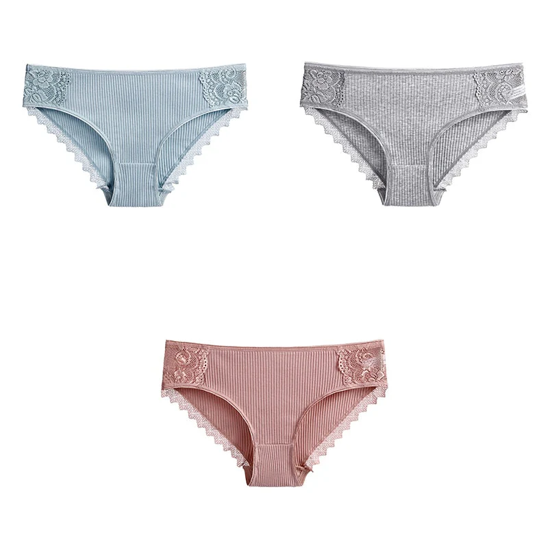 3 Pcs Cotton Women's Panties Lace Underwear High Quality Soft Breathable Female Briefs Underwear For Woman Lingerie New BANNIROU - Image 6